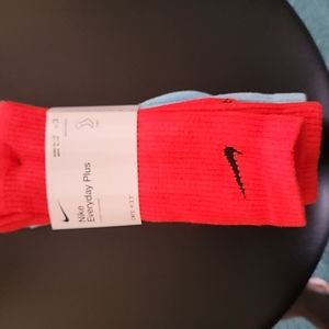 Nike Unisex Crew socks, size Men 8-12 Wmn 10-13, colors Red, Blue and lt Blue